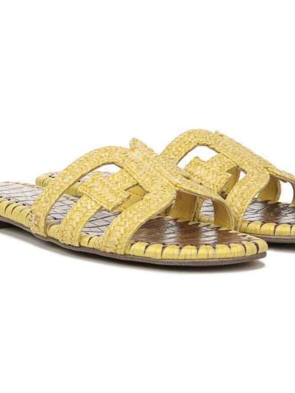 Sam Edelman Braided Yellow Slide Sandals for Women
